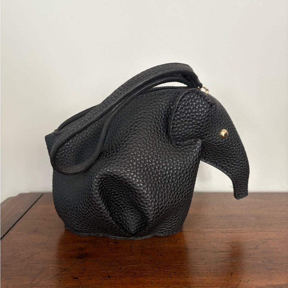 Black Elephant Shaped Wristlet